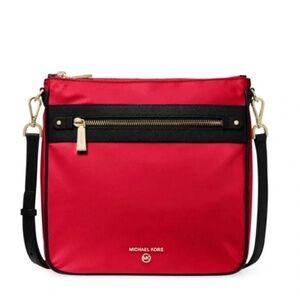 Michael Kors Nylon Leather-Trimmed‎ Crossbody Bag, Red
